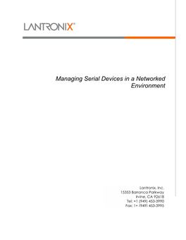 Managing Serial Devices in a Networked Environment