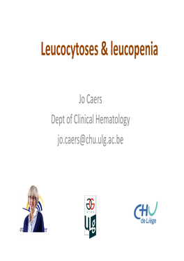 BHS Leucocytosis and Leucopenia Dr Caers