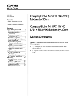 Modem by 3Com Compaq Global Mini PCI 10/100 LAN + 56K (V.90)