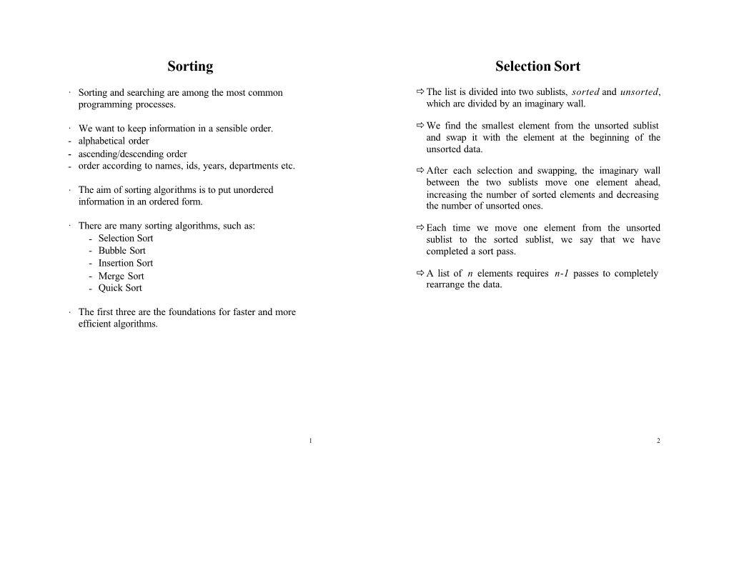 Selection Sort