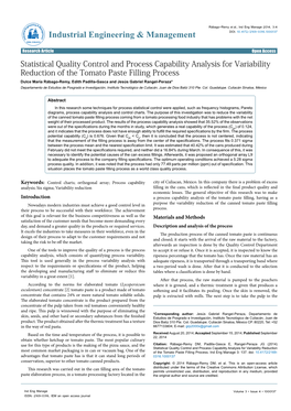 Statistical Quality Control and Process Capability Analysis for Variability