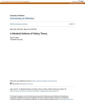 Defense of Fallacy Theory