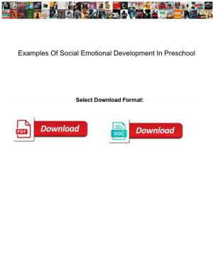 Examples of Social Emotional Development in Preschool