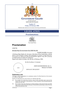 Government Gazette of the STATE of NEW SOUTH WALES Number 19 Friday, 10 February 2006