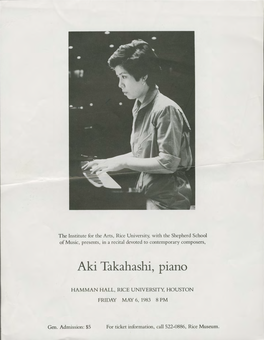 Aki Takahashi, Piano