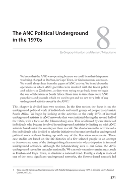 The ANC Political Underground in the 1970S