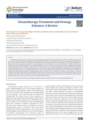 Chemotherapy Treatment and Strategy Schemes: a Review