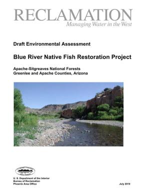 Blue River Native Fish Restoration Project