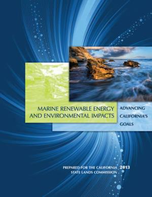 Marine Renewable Energy and Environmental Impacts