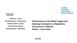 Performance on the Water Supply and Sewerage Companies As