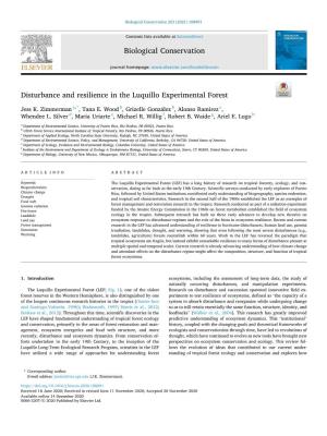 Disturbance and Resilience in the Luquillo Experimental Forest