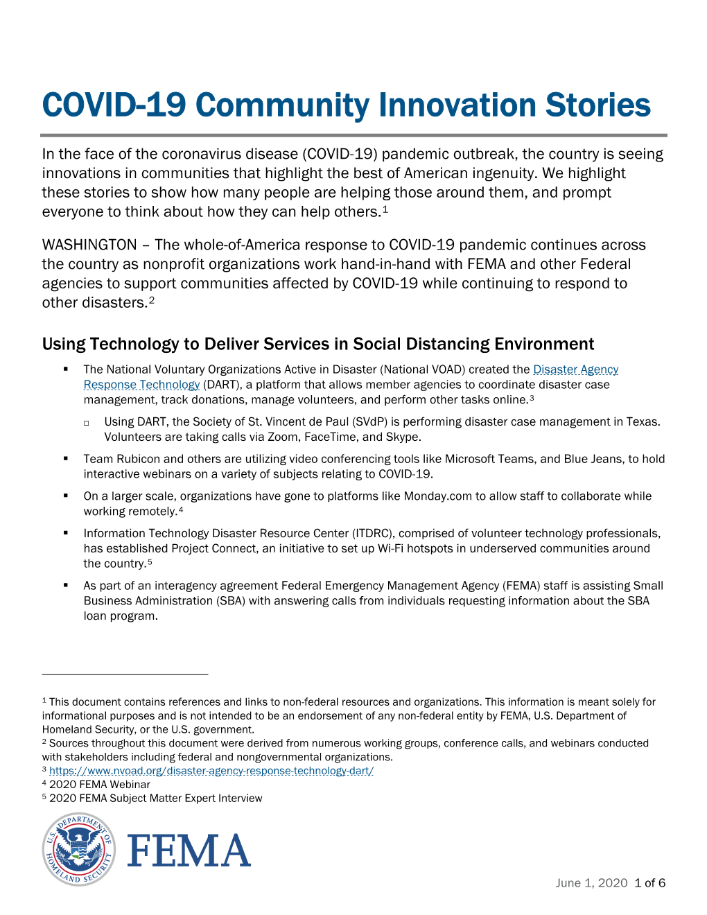 COVID-19 Community Innovation Stories