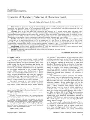 Dynamics of Phonatory Posturing at Phonation Onset