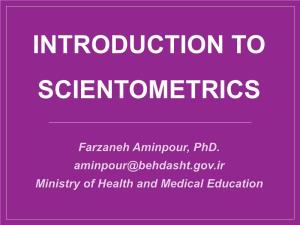 Introduction to Scientometrics