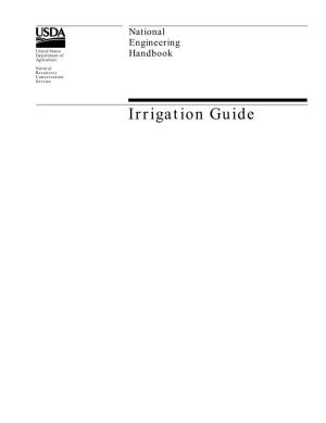 Irrigation Guide Engineering United States Department of Handbook Agriculture Natural Resources Conservation Service