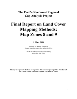 Final Report on Land Cover Mapping Methods: Map Zones 8 and 9