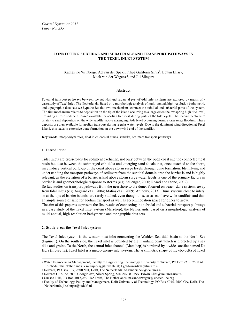 Coastal Dynamics 2017 Paper No. 235 323 CONNECTING SUBTIDAL