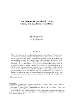 Land Inequality and Rural Unrest: Theory and Evidence from Brazil