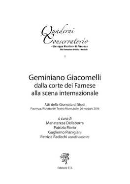 Geminiano Giacomelli: Dalla Piacenza Dei Farnese Alla