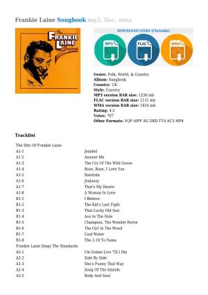 Frankie Laine Songbook Mp3, Flac, Wma