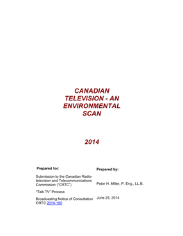 Canadian Television - an Environmental