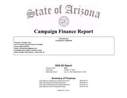 Campaign Finance Report