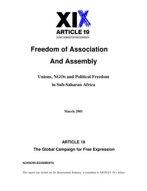 Freedom of Association and Assembly
