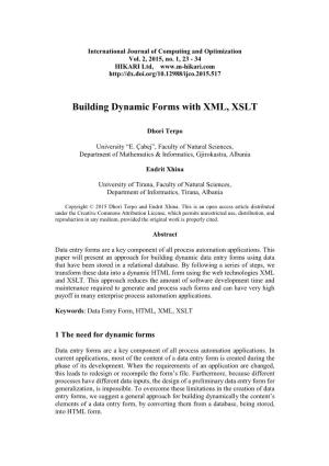 Building Dynamic Forms with XML, XSLT