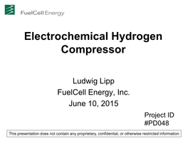Electrochemical Hydrogen Compressor