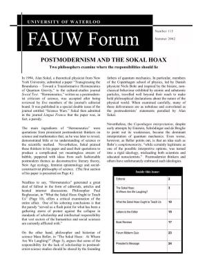 FAUW Forum Summersummer 2002 2002