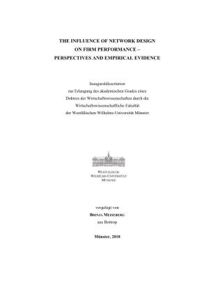 The Influence of Network Design on Firm Performance – Perspectives and Empirical Evidence