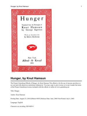 Hunger, by Knut Hamsun 1