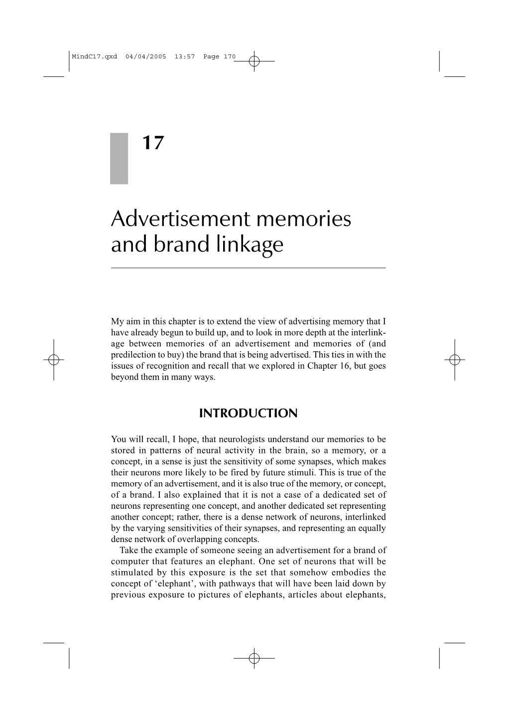 Advertisement Memories and Brand Linkage