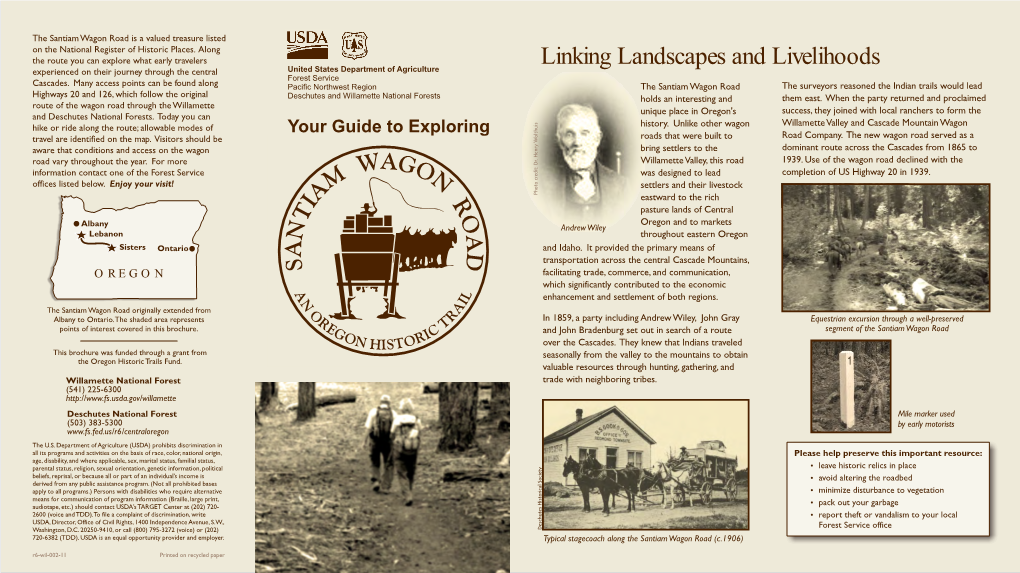 Santiam Wagon Road Is a Valued Treasure Listed on the National Register of Historic Places