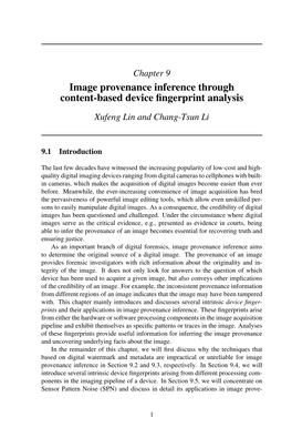 Image Provenance Inference Through Content-Based Device Fingerprint Analysis