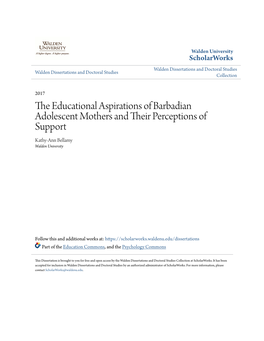 The Educational Aspirations of Barbadian Adolescent Mothers and Their Perceptions Of