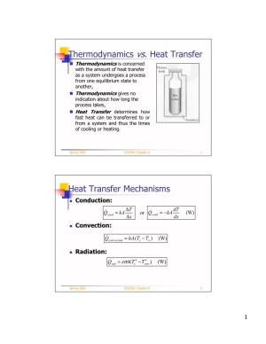 Thermodynamics Vs. Heat Transfer