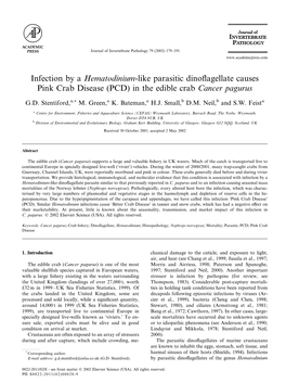 Infection by a Hematodinium-Like Parasitic Dinoflagellate Causes Pink