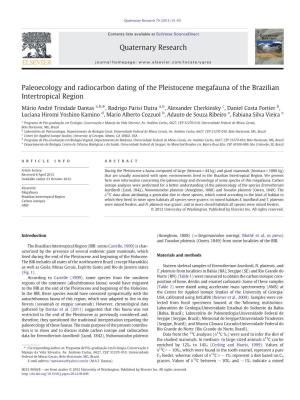 Paleoecology and Radiocarbon Dating of the Pleistocene Megafauna of the Brazilian Intertropical Region