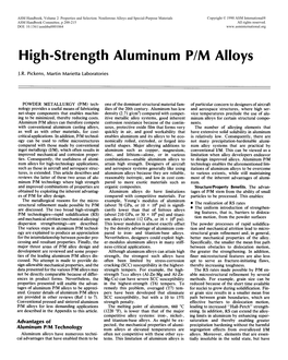 High-Strength Aluminum P/M Alloys