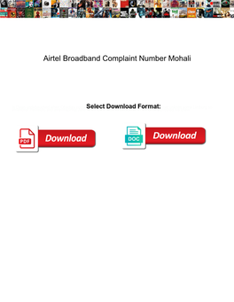 Airtel Broadband Complaint Number Mohali