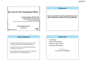 Gyn Care for the Transgender Patient