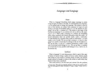 Languages and Language