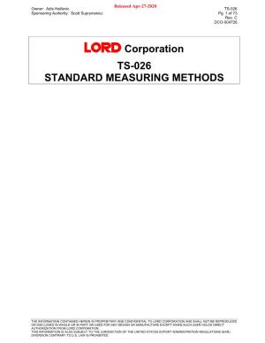 LORD Corporation TS-026 STANDARD MEASURING METHODS