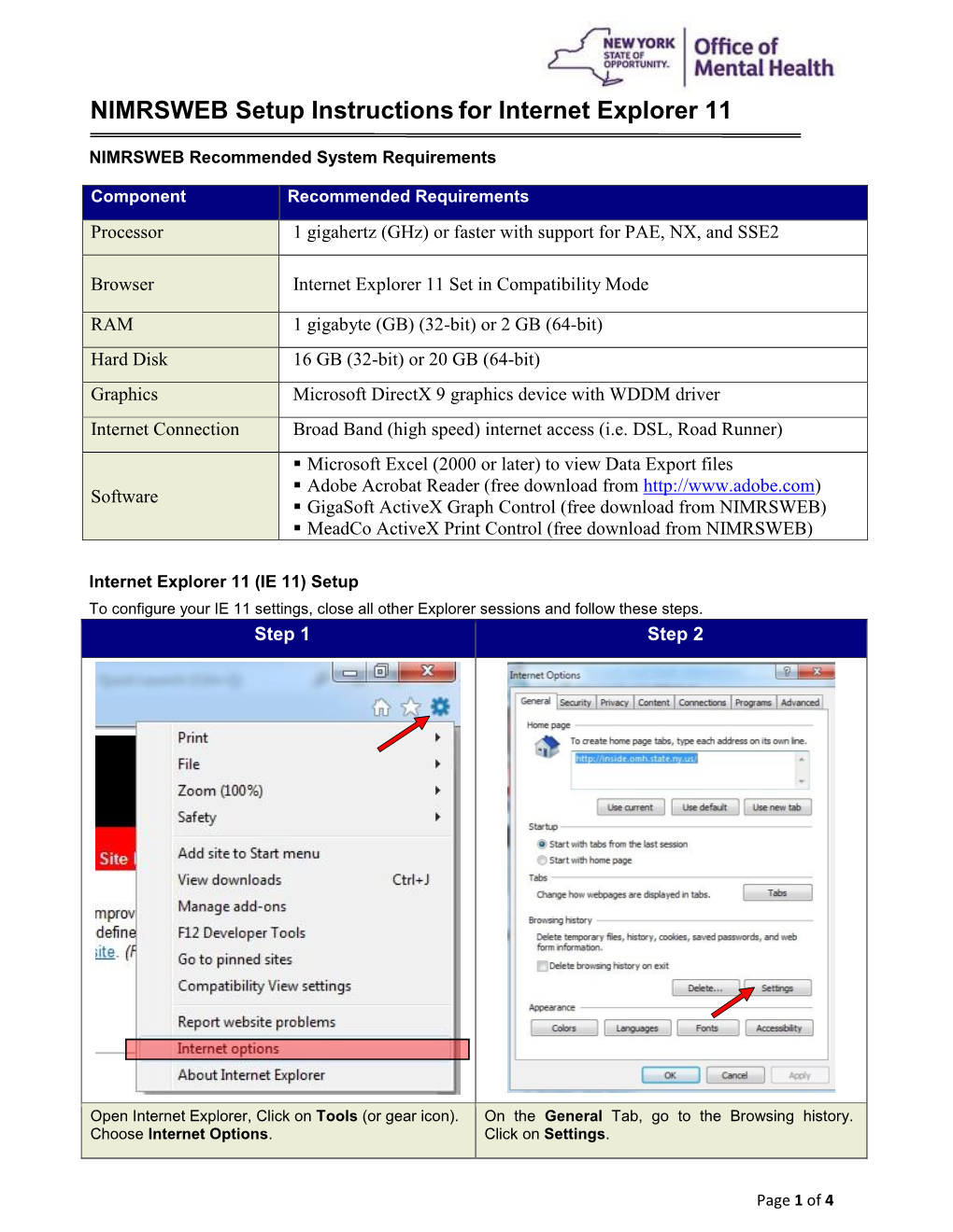 NIMRSWEB Setup Instructions for Internet Explorer 6