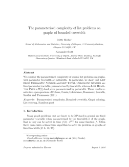 The Parameterised Complexity of List Problems on Graphs of Bounded Treewidth