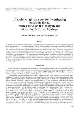 Ultraviolet Light As a Tool for Investigating Mesozoic Fishes, With