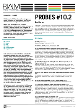 PROBES #10.2 Devoted to Exploring the Complex Map of Sound Art from Different Points of View Organised in Curatorial Series