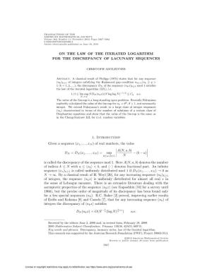 On the Law of the Iterated Logarithm for the Discrepancy of Lacunary Sequences