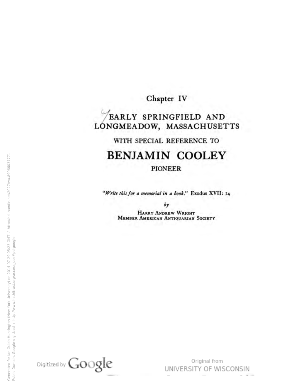 The Cooley Genealogy, the Descendants of Ensign Benjamin